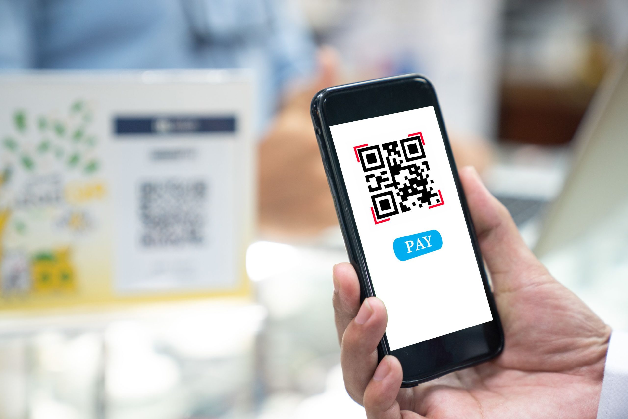 Qr code payment, E wallet , cashless technology concept